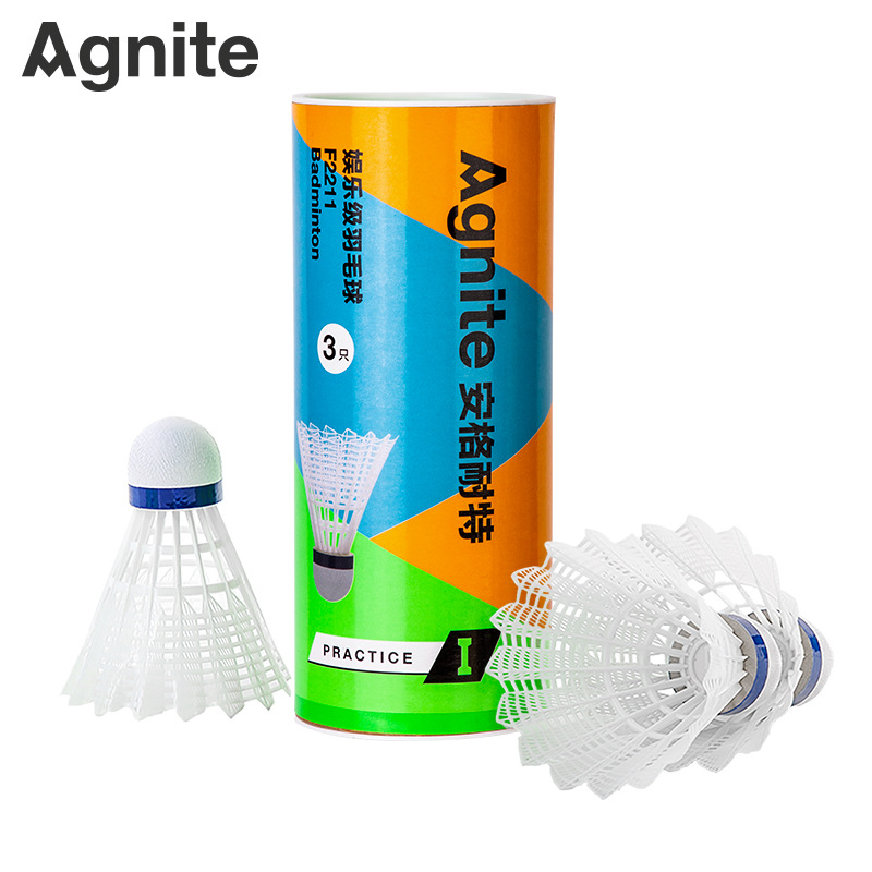 Deli Angnet F2211 Nylon Badminton Bench Fiber Ball Head with Strong Durability 3 Pieces/Tube Wholesale