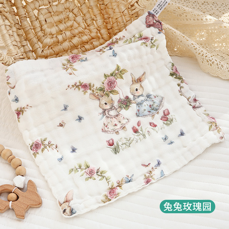 Picture of Baby Type A Gauze Towel Cotton Children's Wash Towel Small Square Towel Slipper Towel Newborn Baby Bathing Face Wash Hand