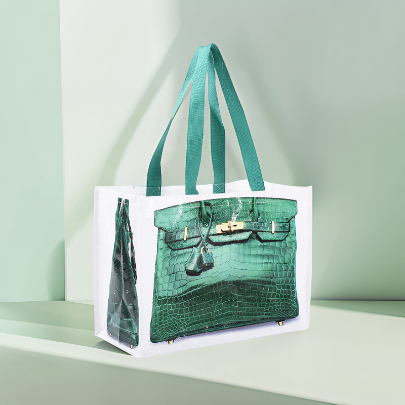 pp woven bag tote bag small batch custom exhibition advertising snakeskin bag large shopping bag conspicuous bag tote bag