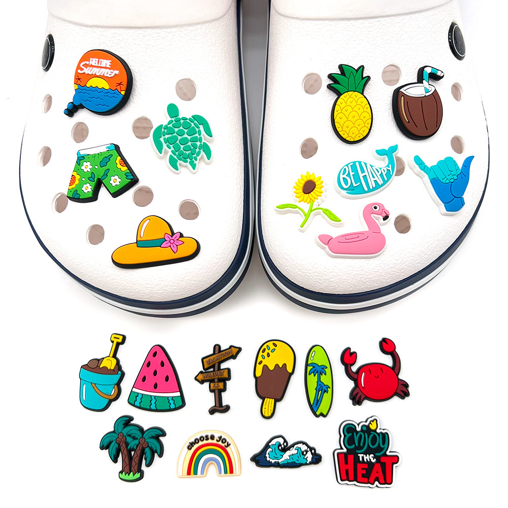 Picture of suit Summer Style Series Cave Shoes Shoes Flower PVC Soft Rubber Shoes Decorative Buckle Cave Shoes Flower Shoe Buckle DIY Shoes