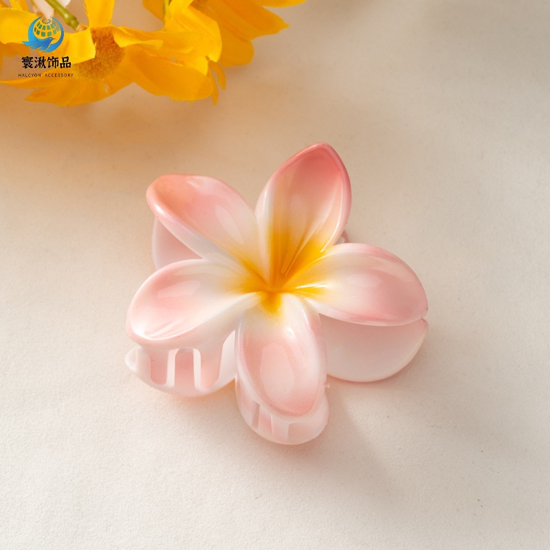 Picture of Cross-border egg flower clip large high-grade gradient Flower hairpin back head updo ponytail shark clip headdress