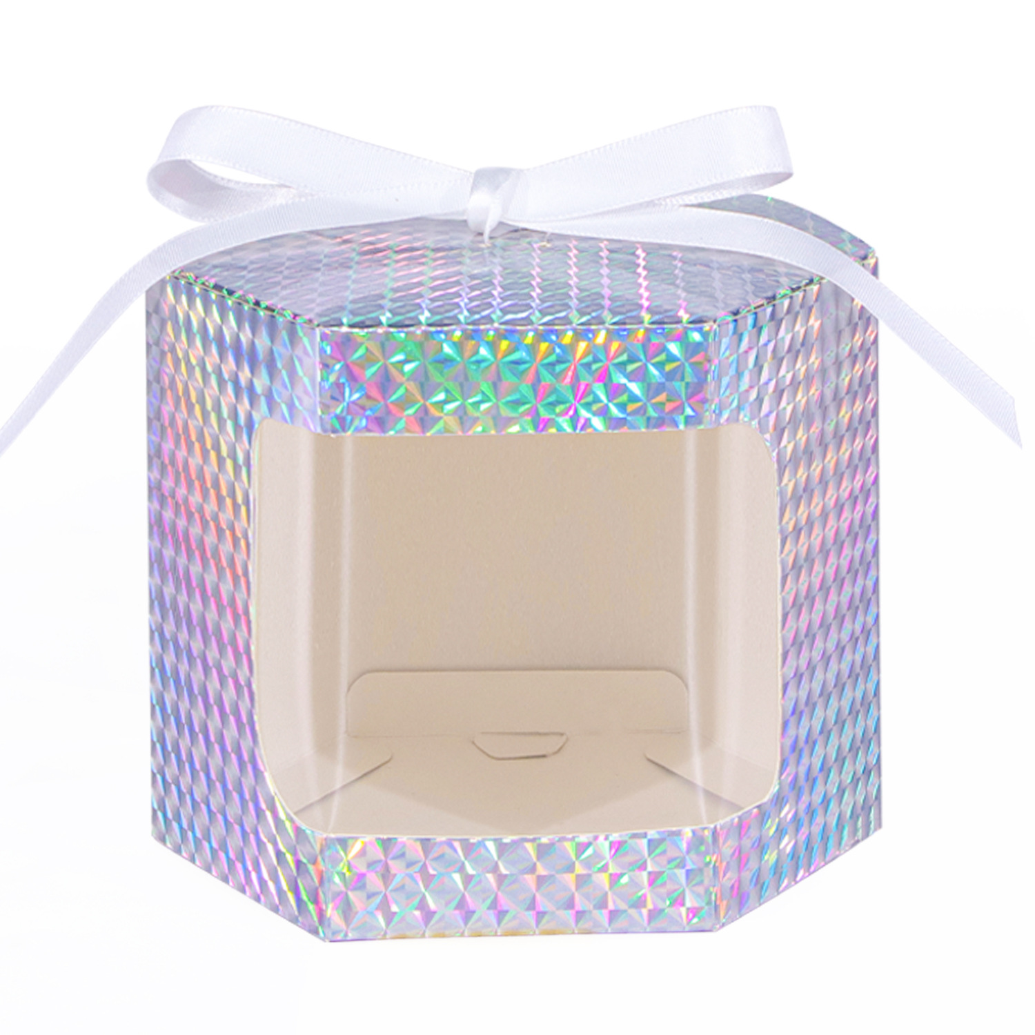 Picture of Foreign Trade Cowhide Color Laser Window Paper Box Cake Box Candy Box Baking Packaging Wedding Candy Box Gift Box