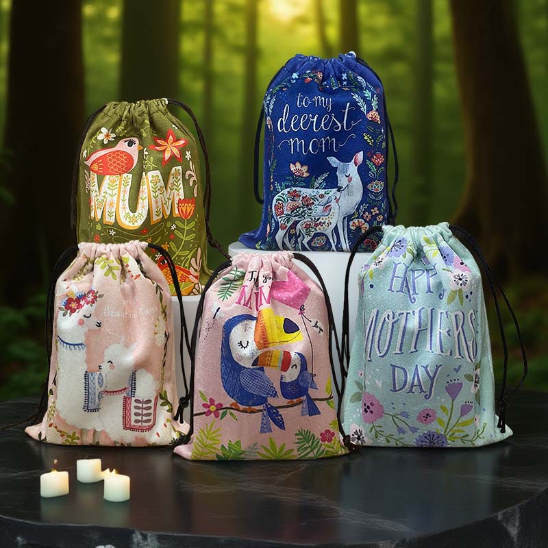 Mother's Day Gift Bag Crystal Small Object Storage Bag Composite Velvet Drawstring Pocket Color Jewelry Gift Drawstring Bag