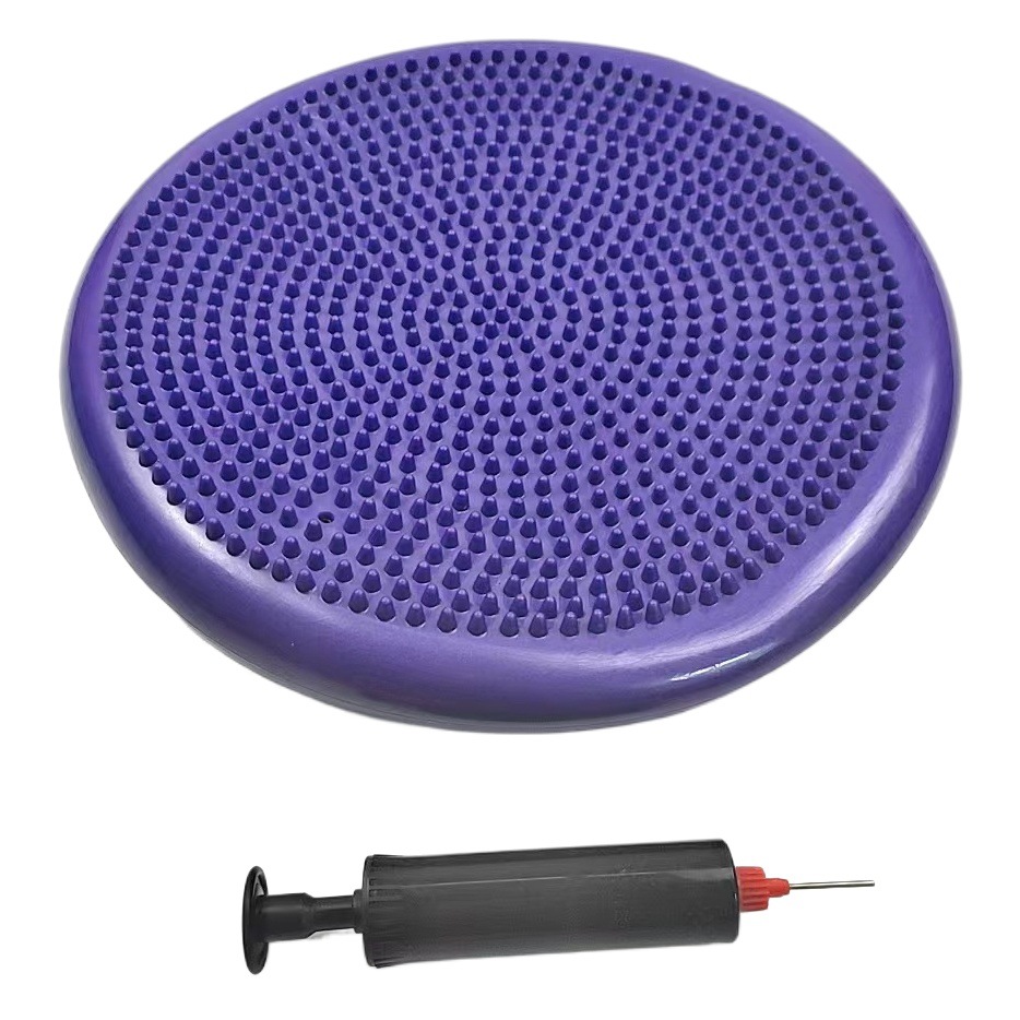 PVC Balance Mat Round Inflatable Cushion Fitness Thickened Flat Yoga Ball Soft Bed Yoga Shock Absorbing Support Mat