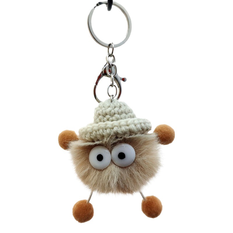 in stock Cartoon Keychain Imitation Mink Doll Pendant Small Coal Ball Thousand and Coal Seeker Miyazaki Bag Accessories