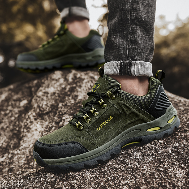 Autumn and winter plus size men's outdoor hiking shoes fashion non-slip casual sneaker low-top lace-up hiking shoes