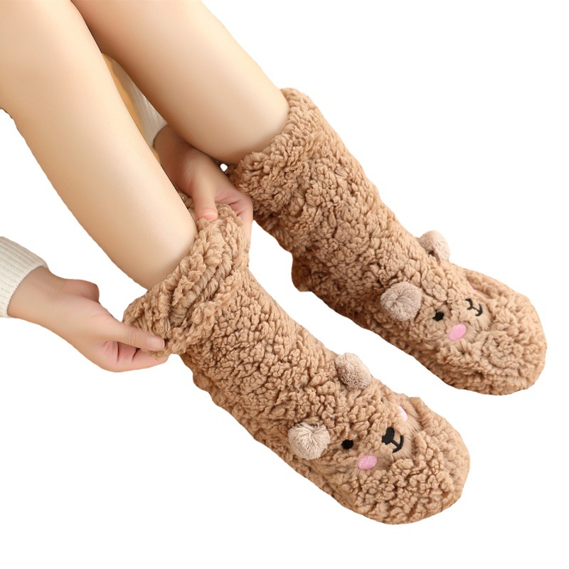 Cross-border Home Socks Sleeping Home Socks Floor Socks Lamb Fleece Carto Socks Fleece Anti-slip Women's Winter Floor Socks