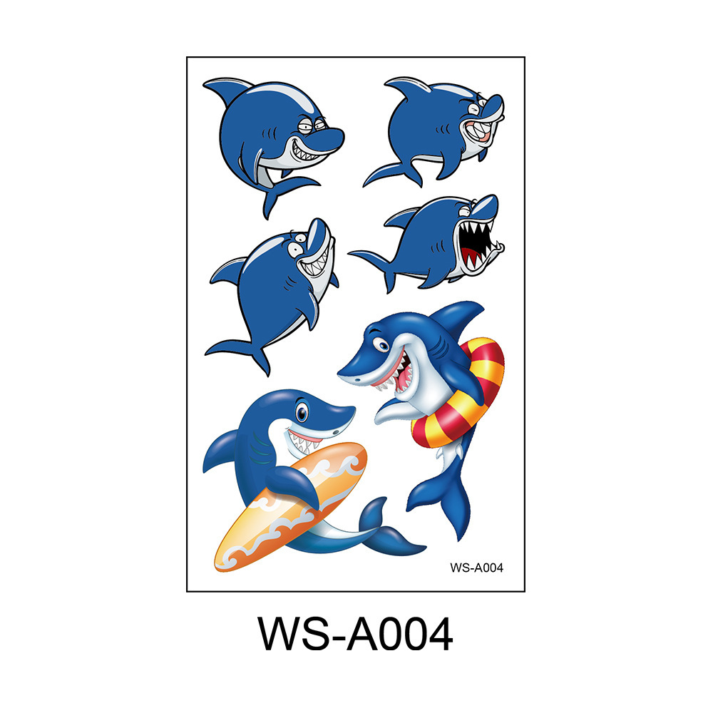 Picture of Spot Wholesale Children's Cartoon Original Tattoo Stickers Marine Animal Summer Tattoo Stickers Dolphin Shark Little Whale