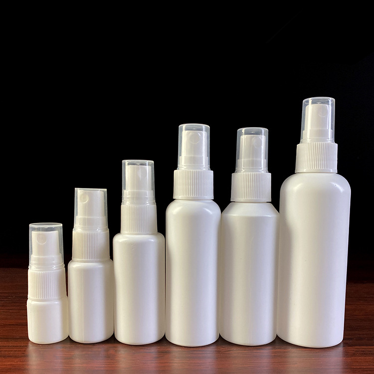 Wholesale 10-100ml spray bottle HDPE white plastic bottle alcohol disinfectant sub-packing watering can potion small spray bottle