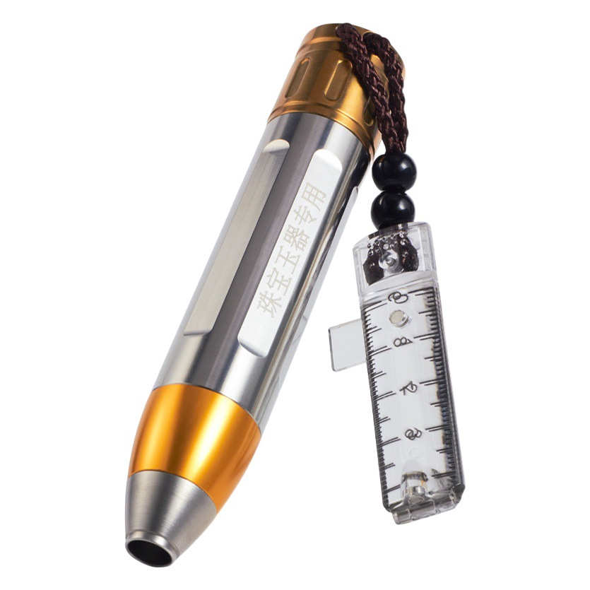Jade flashlight small caliber White yellow light charging Jade jade jewelry stainless steel according to Jade identification flashlight