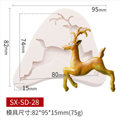 Picture of Sanxin Elk Flip Sugar Silicone Christmas Cake Mold Chocolate Decoration Mold DIY Baking Utensils