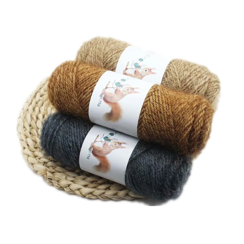 Picture of 75g squirrel wool thread bright silk thread hand-woven hook thick mohair scarf hat shawl fluffy wool ball