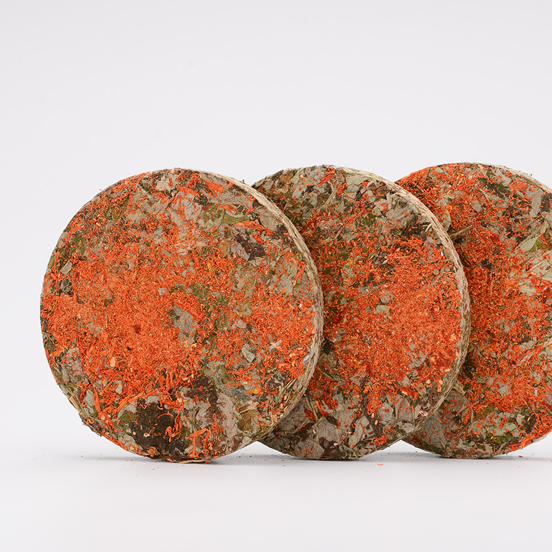Picture of Factory wholesale wormwood cake pressed wormwood cake household bath foot bath bag diameter 9cm red flower rose wormwood cake