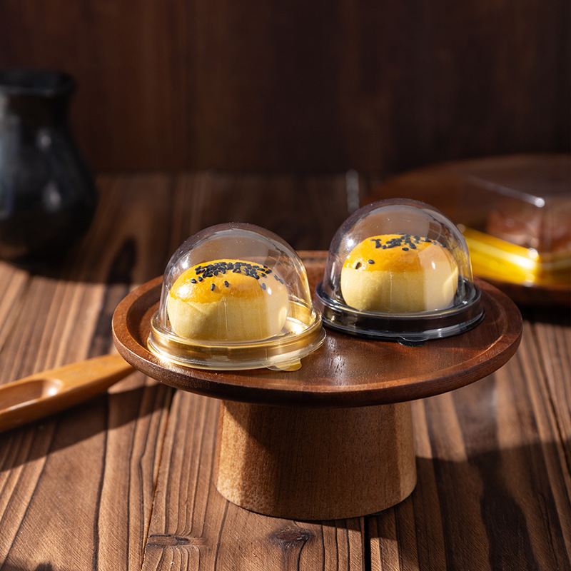 Picture of Plastic round blister moon cake box moon cake holder souffle packaging box thickened snow Mei Niang box dome 50 pieces