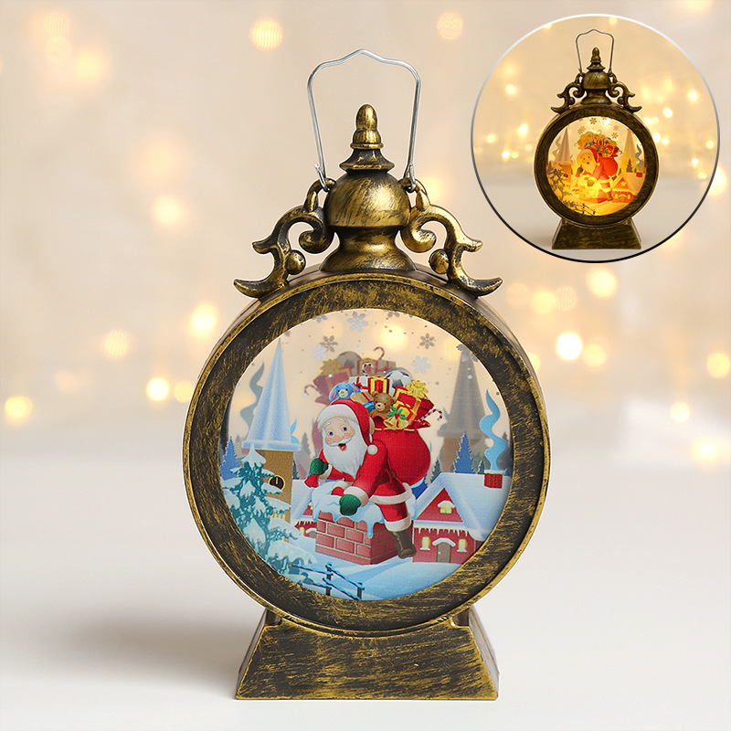 Picture of Cross-border Christmas decorations wind lamp LED retro portable lamp Christmas gift lighting scene layout ornaments