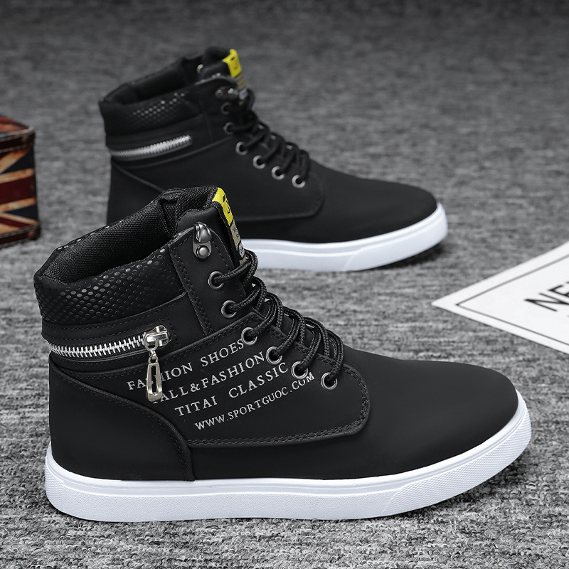 Men's Shoes 2024 Winter New High-top Shoes Men's Teenagers Trendy All-match Sneakers Men's Sports Casual Trendy Shoes