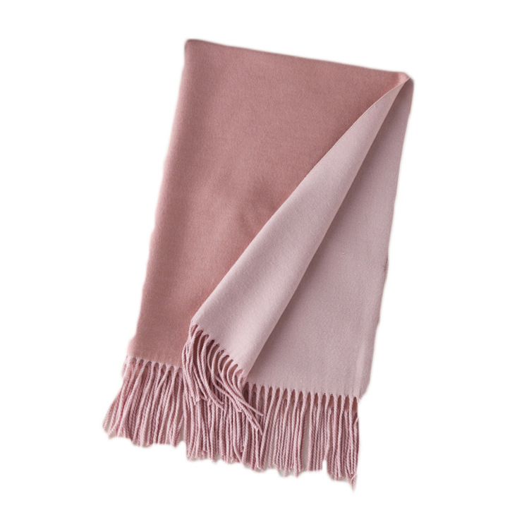 Picture of Korean export autumn and winter new high quality cashmere scarf women's long double-sided color matching shawl warm scarf women