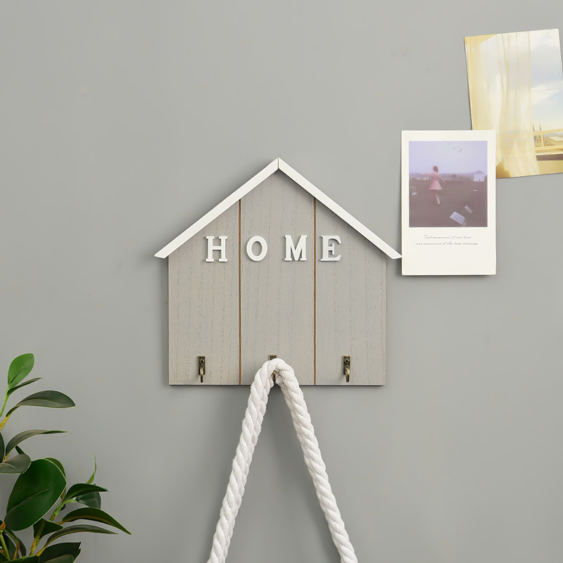 Picture of Entrance door key hook storage living room home wooden wall creative hallway ornaments pastoral decoration wall hanging