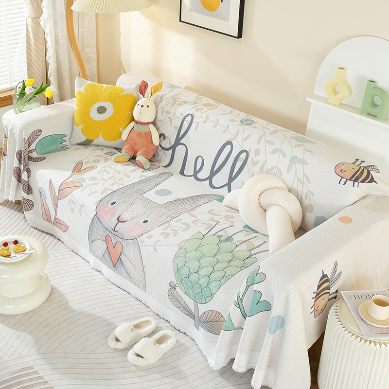 Picture of ins style sofa towel full cover cloth simple sofa cushion blanket all-inclusive universal cover towel four seasons universal sofa cover