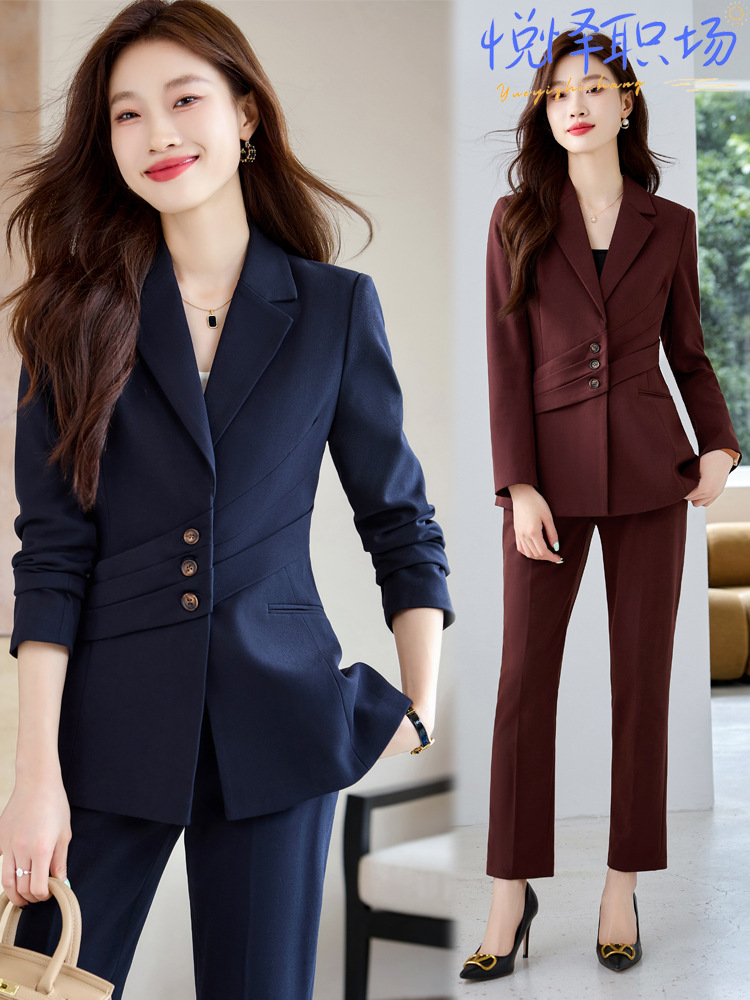 Professional suit Women's Autumn Fashion Elegant High-end Long-sleeved Suit Hotel Dress Jewelry Store Sales Department Work Clothes