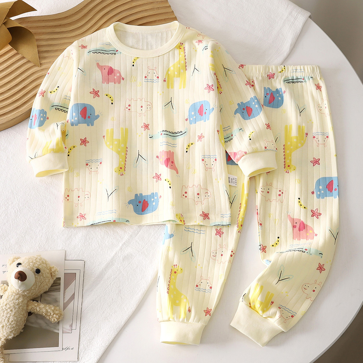 Picture of Children's Cotton Underwear Set, New Autumn Style, Baby Boys' Loungewear, Girls' Pajamas, Autumn Clothes and Pants, Children's Clothing