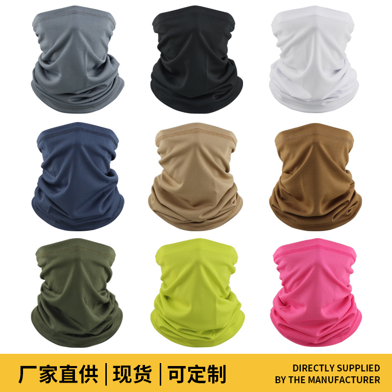 Outdoor Riding Mask Breathable Quick-drying Scarf Mesh Neck Sleeve Sports Magic Hood Solid Color Hood Cross-border temu