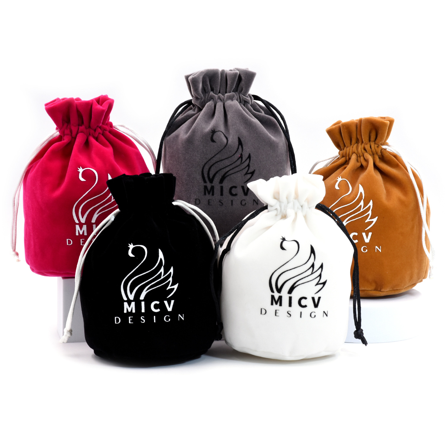 New round bottom flannel bag drawstring pocket jewelry small storage bag high-end closing wine bag tea can gift bag