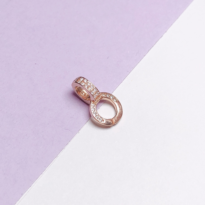 Picture of Connecting Buckle 925 Sterling Silver DIY Jewelry Universal Buckle Double-Ring All-Match Buckle Jade Pearl Necklace Pendant Buckle