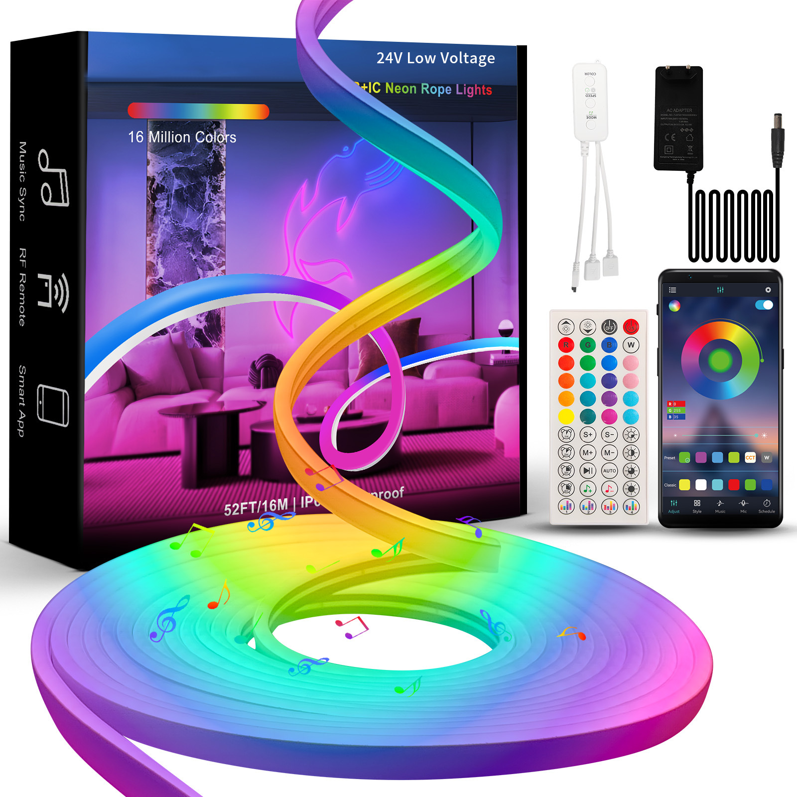 Neon strip suit led strip magic rgb strip monochrome marquee strip outdoor waterproof silicone strip