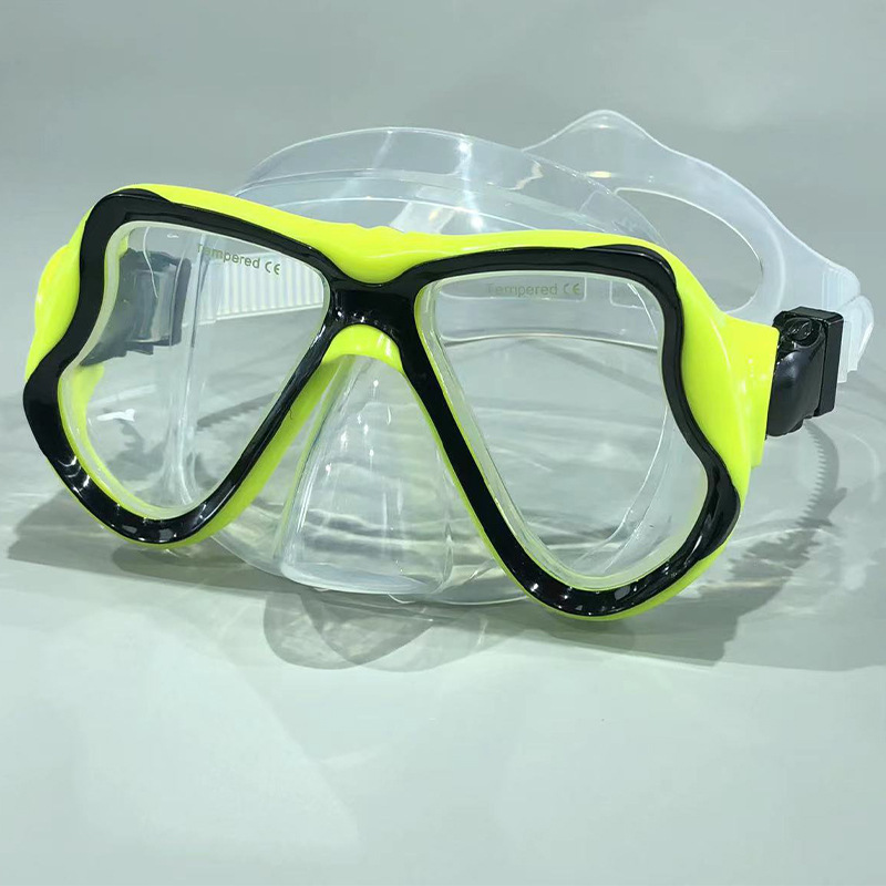 Picture of Large frame diving goggles snorkeling myopia lens diving mask liquid silicone PVC diving goggles tempered glass