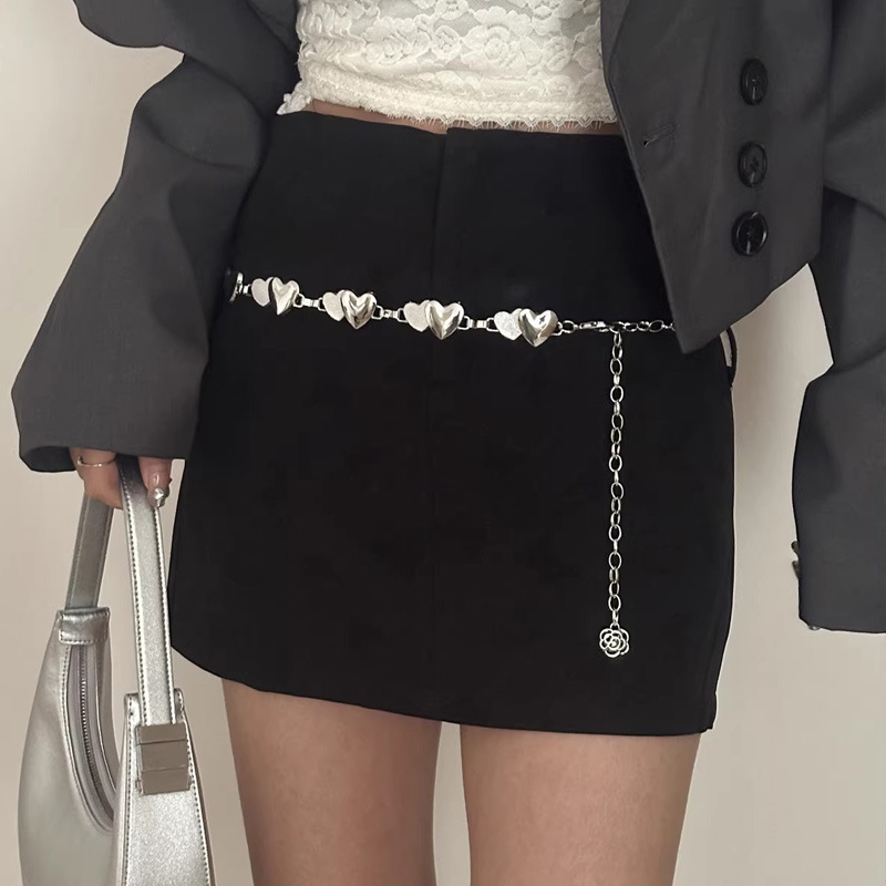 Love Metal Waist Chain Women's Fashion All-match Belt Decoration dress Distinctive Harajuku Style Chain Korean Style Skirt Belt