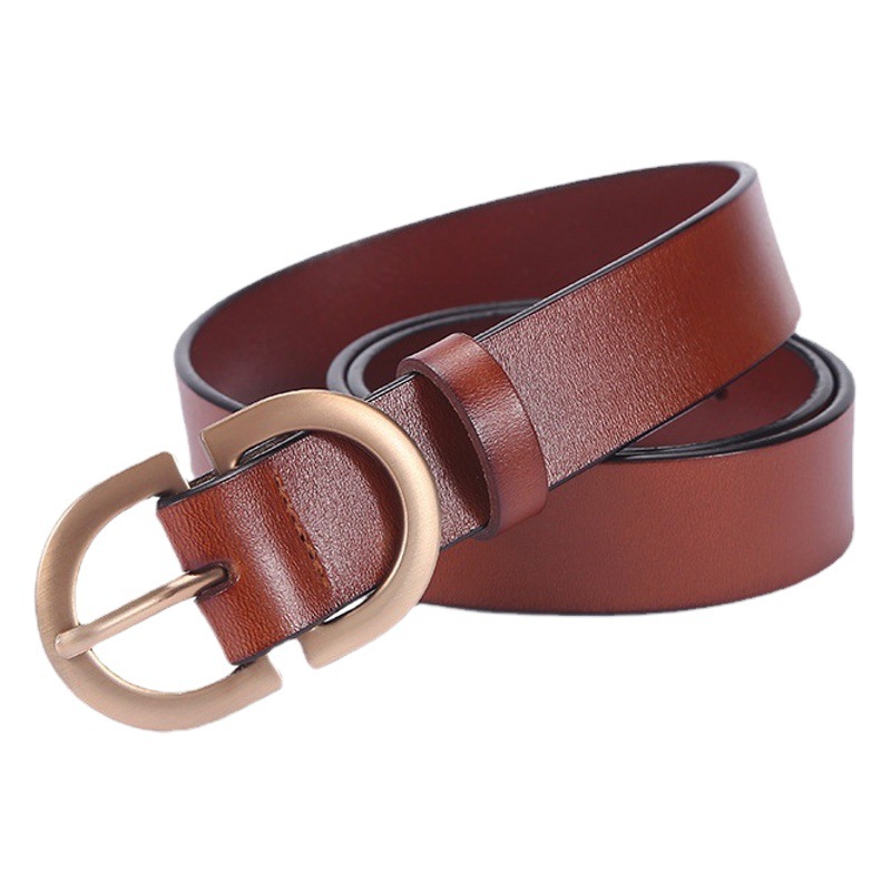 Women's cowhide belt Korean fashion simple decorative pants with ins Hong Kong style Four Seasons manufacturers wholesale