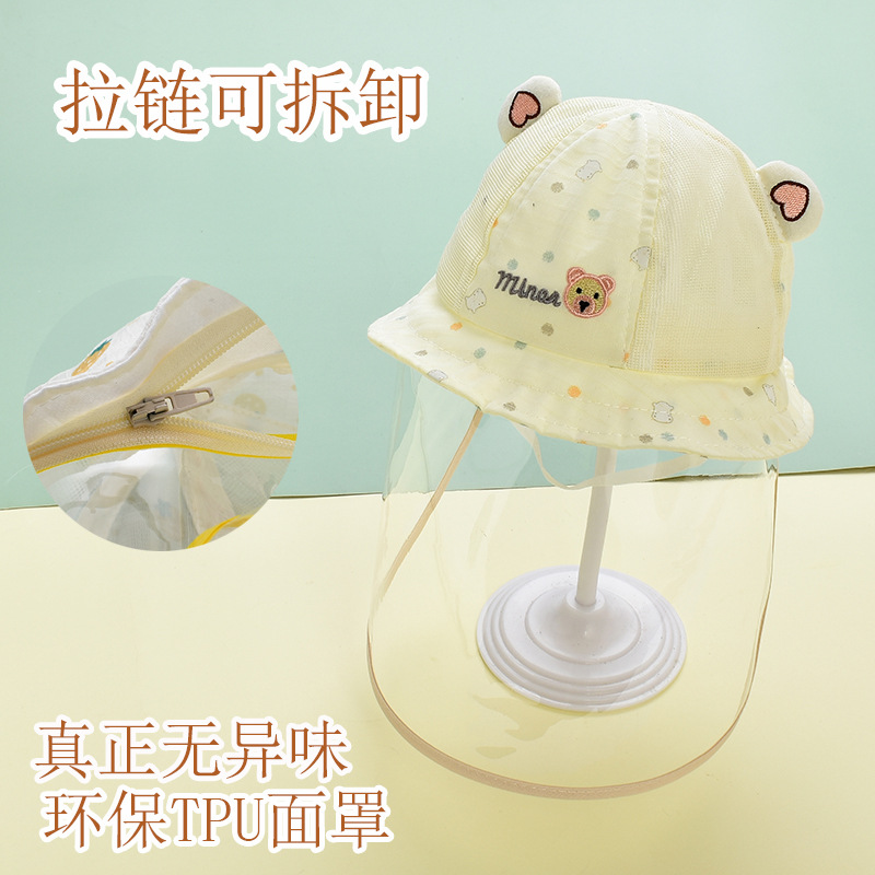 Picture of Newborn Baby Protective Face Cover Going Out Baby Anti-Droplet Hat Summer Sun Protection Hat Spring and Autumn