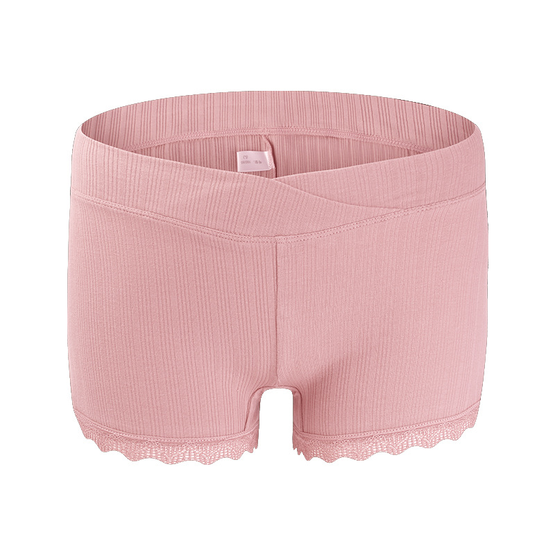 Picture of Pregnant Women's Safety Pants, Anti-Exposure, Threaded Lace, Pure Cotton, Low-Waisted, Thin Bottoming Boxer Briefs, Two-In-One