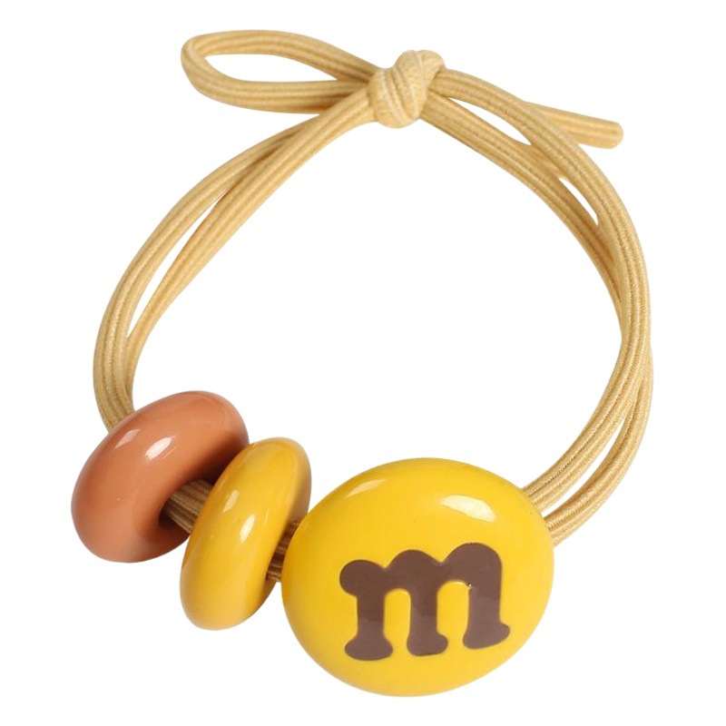 M Bean Hair Rope Spring Hair Rope Colorful Candy Color Hair Ring Simple Cute Rubber Tendon All-match Hair Accessories Headwear Women's New Style