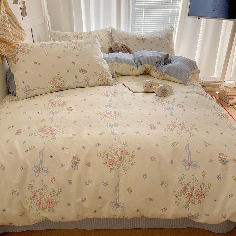 Picture of Wholesale ins cotton four-piece student dormitory three-piece set bed hat autumn and winter group purchase gift generation manufacturers