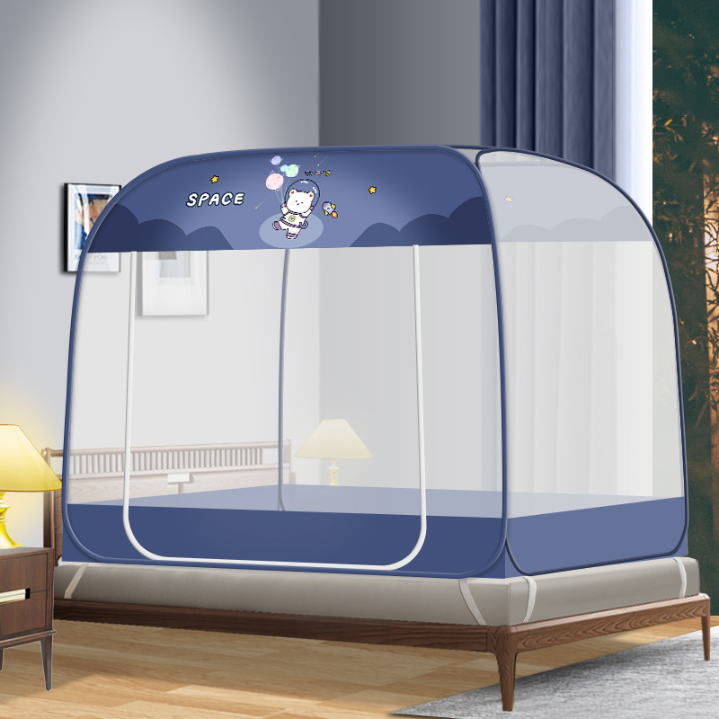 Picture of Summer New Mosquito Net Installation-free Yurt Tent Zipper Bottom One-piece Wire Trellis Foldable Household
