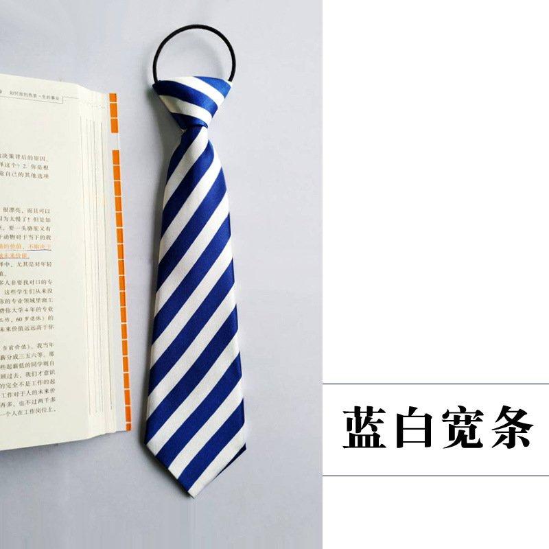 Picture of Children's tie boys Korean baby primary school students solid color striped plaid elastic pullover performance accessories wholesale