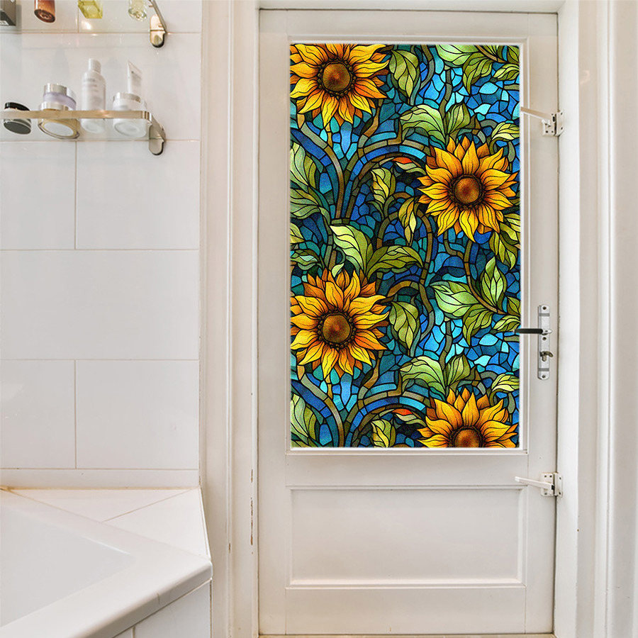 Sunflower Flower Electrostatic Glass Sticker PVC Window Sticker Removable Glass Window Sticker