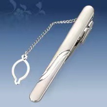 Picture of Metal tie clip men's suit chain 140 simple flower type business atmosphere with drill tie clip