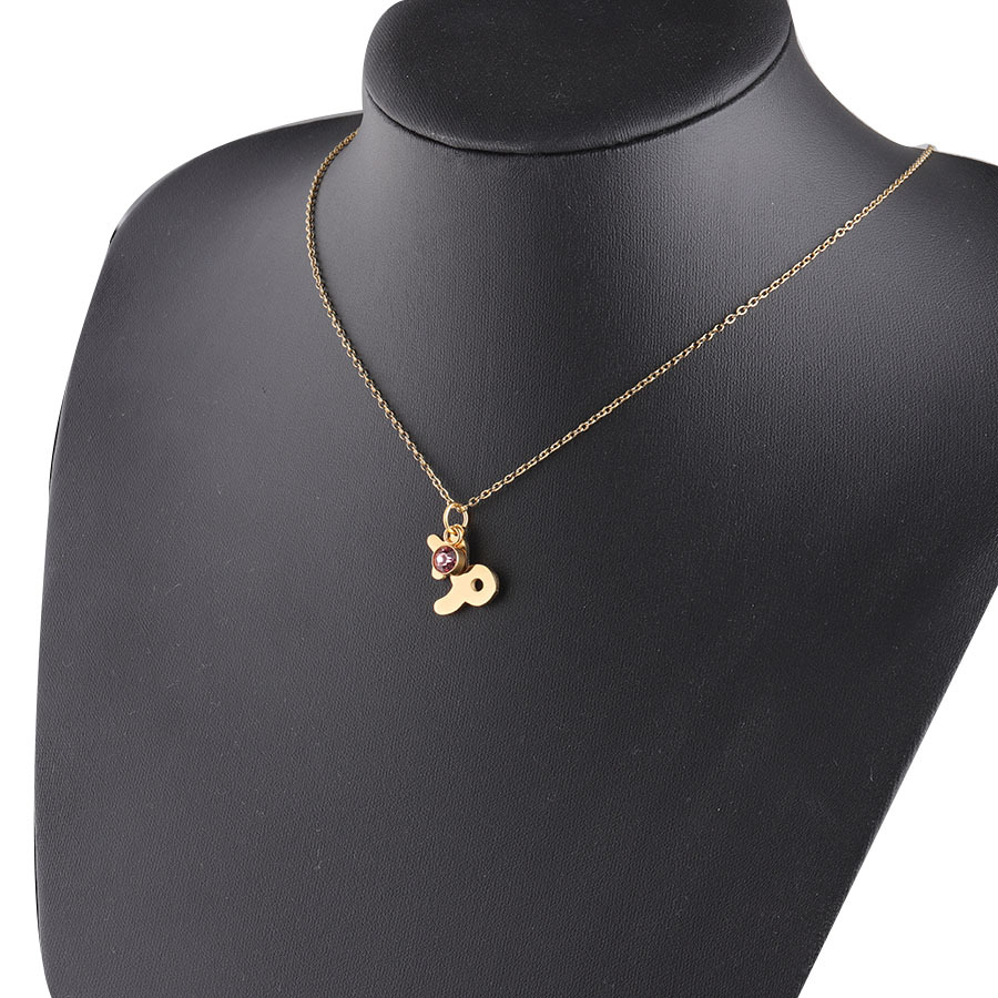 Picture of Golden Twelve Constellation Necklace Lucky Birthstone Birthstone Necklace European and American Constellation Necklace Stainless Steel Jewelry