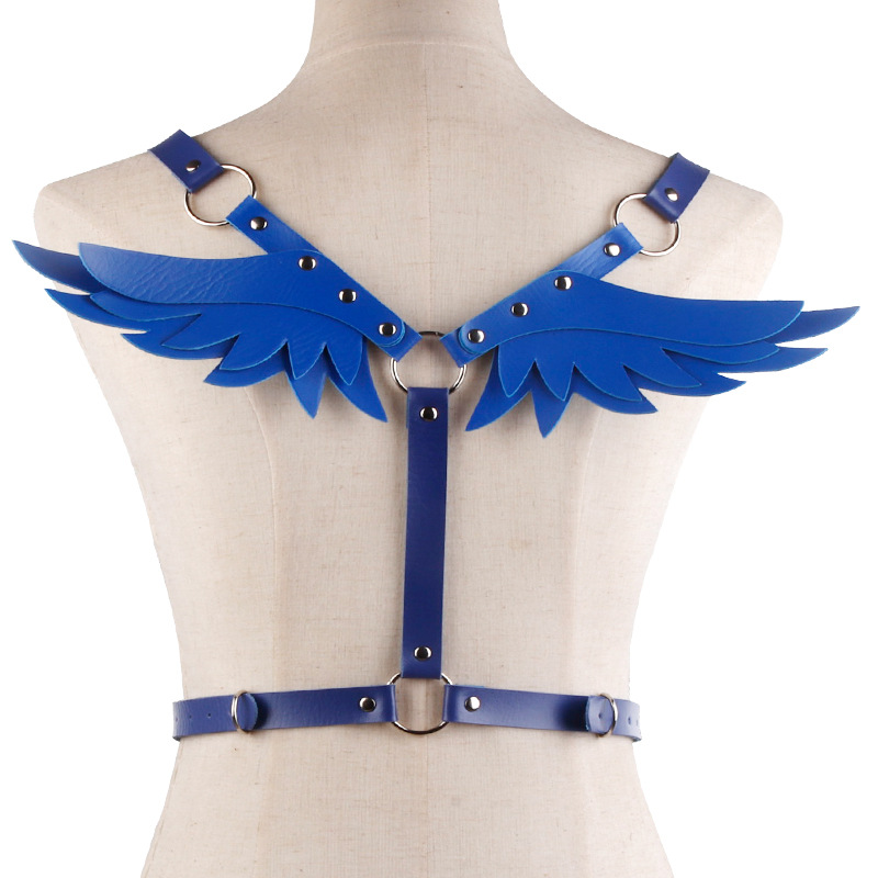 Picture of European and American Punk Leather Angel Wings Strap Suit Women's Leather Top Restraint Body Strap Belt Belt Belt
