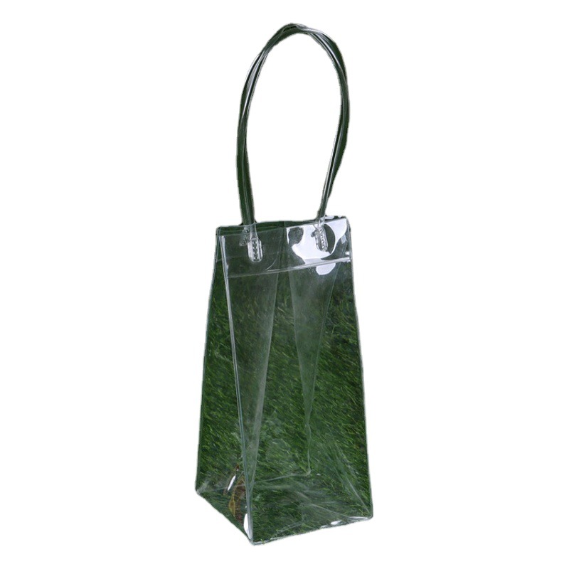 Factory wholesale transparent flower gift bag simple INS style portable hand gift bag printed logo