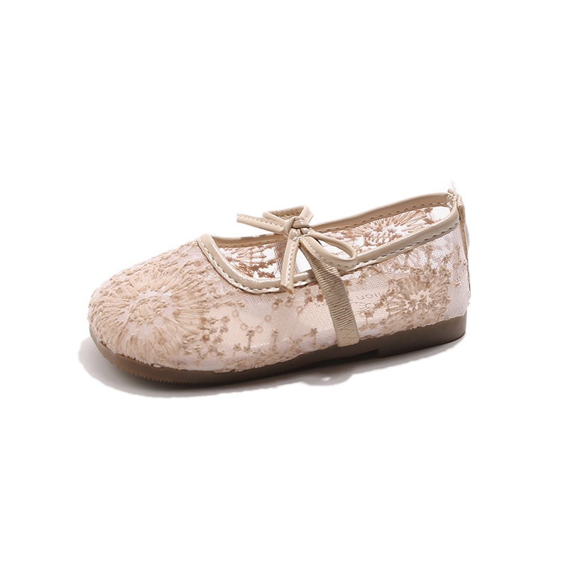 Picture of Flat Breathable Lace Mesh Shoes 2025 Spring and Summer New Korean Style Girl's Bow Shallow Mouth Mary Jane Shoes