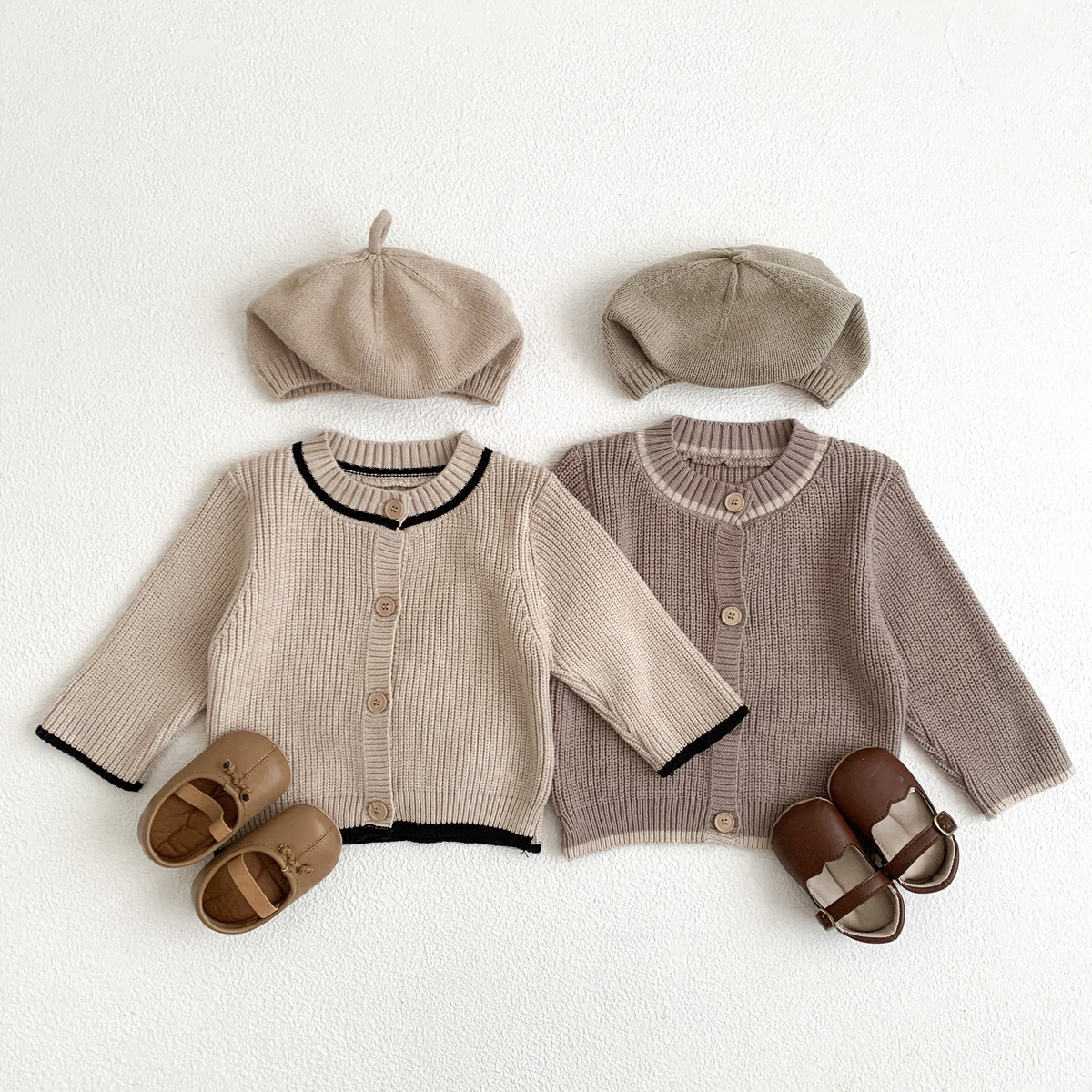 Picture of Children's Autumn and Winter Knitted Coat ins Korean Style Baby Soft Sweater Cardigan Newborn Boy and Girl Baby Coat