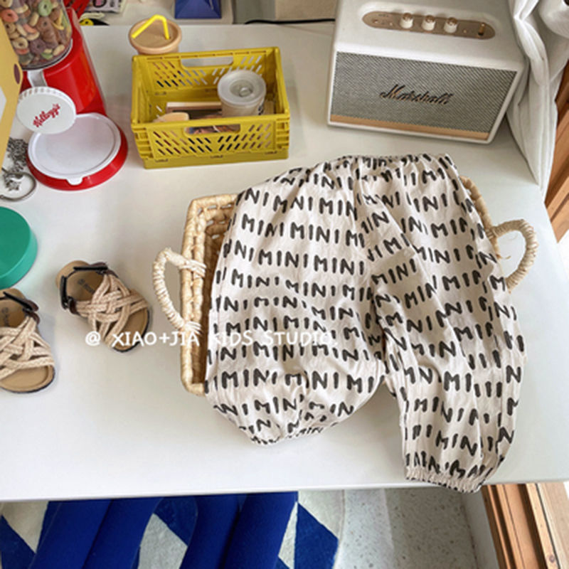Picture of Boys' Holiday Sunscreen Pants Children's Vintage Floral Summer All-match Anti-mosquito Pants Summer Printed Mid-waist Beach Pants