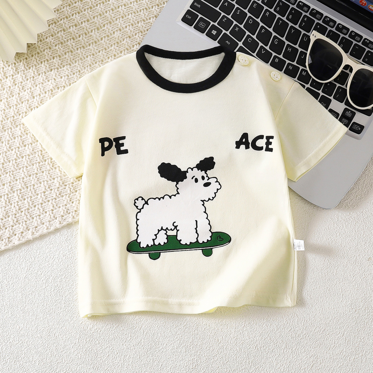Picture of Children's Short-sleeved T-shirt Cotton New Children's Summer Baby Clothes Boys' Thin Girls' Top Summer Children's Clothing