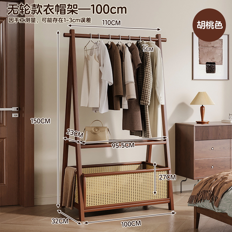 Picture of Vertical hanger floor simple coat rack rack for hanging clothes in a home room is foldable and durable drying rack