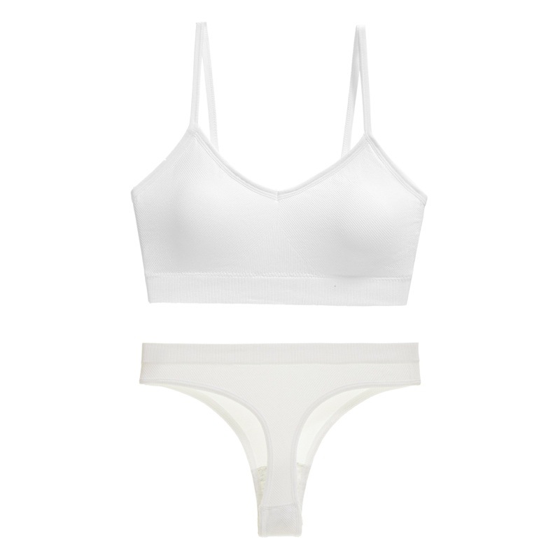 Underwear Women's Wire-Free Push-Up Bra French Triangle Cup Thin Small Breasts Sexy Breathable Comfortable Vest Set