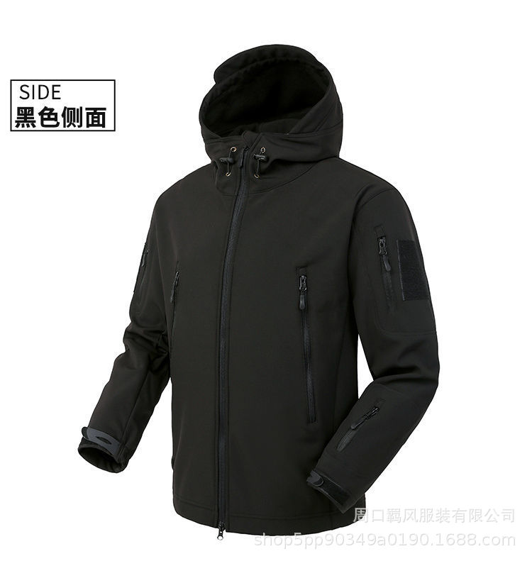 Picture of Outdoor Shark Skin Soft Shell Jacket Men's Winter Fleece Jacket Waterproof Windproof Men's Three-in-One Warm Camouflage Mountaineering